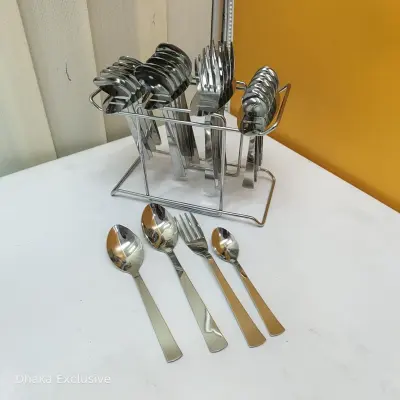 24 Pcs Stainless Steel Cutlery Set with Stand