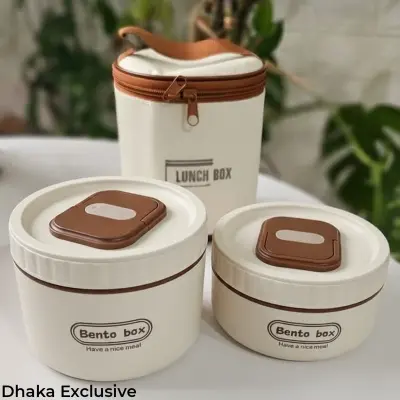 Premium 2-Piece Bento Lunch Box Set with Insulated Carry Bag