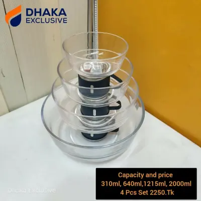 Premium 4-Piece Glass Mixing Bowl Set