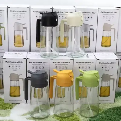 Glass Oil Dispenser and Spray Bottle