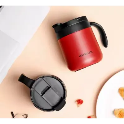 Gteller Stainless Steel Double Walled Insulated Coffee Mug with Lid and Handle Keeps Drinks Hot and Cold secondary