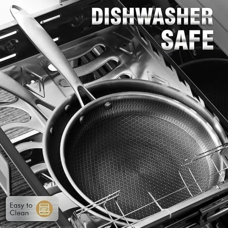 Premium Hybrid Non-Stick Honeycomb Frying Pan (HexClad Style)