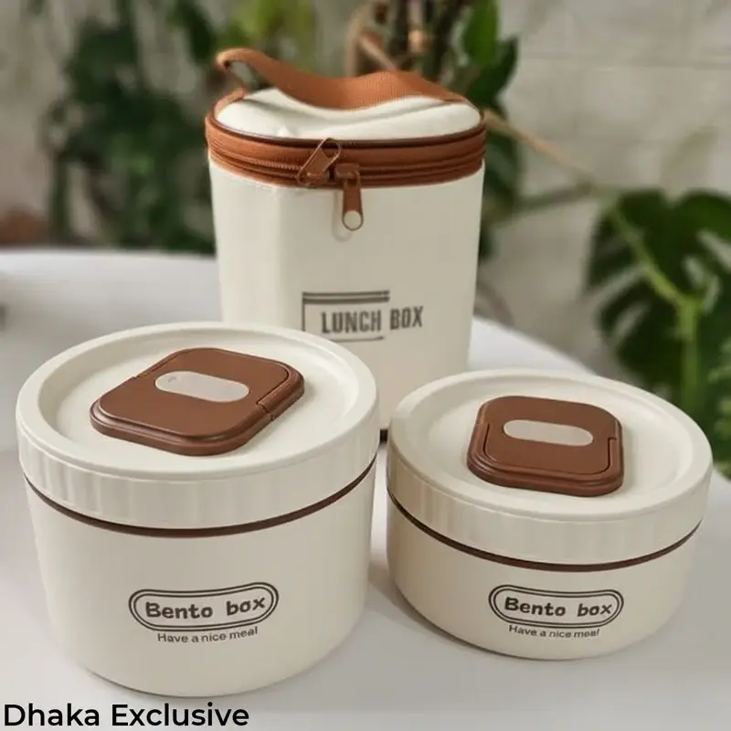 Premium 2-Piece Bento Lunch Box Set with Insulated Carry Bag