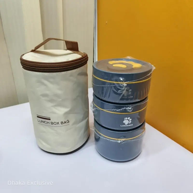 Kids 3-Layer Stainless Steel Insulated Lunch Box Set with Thermal Bag