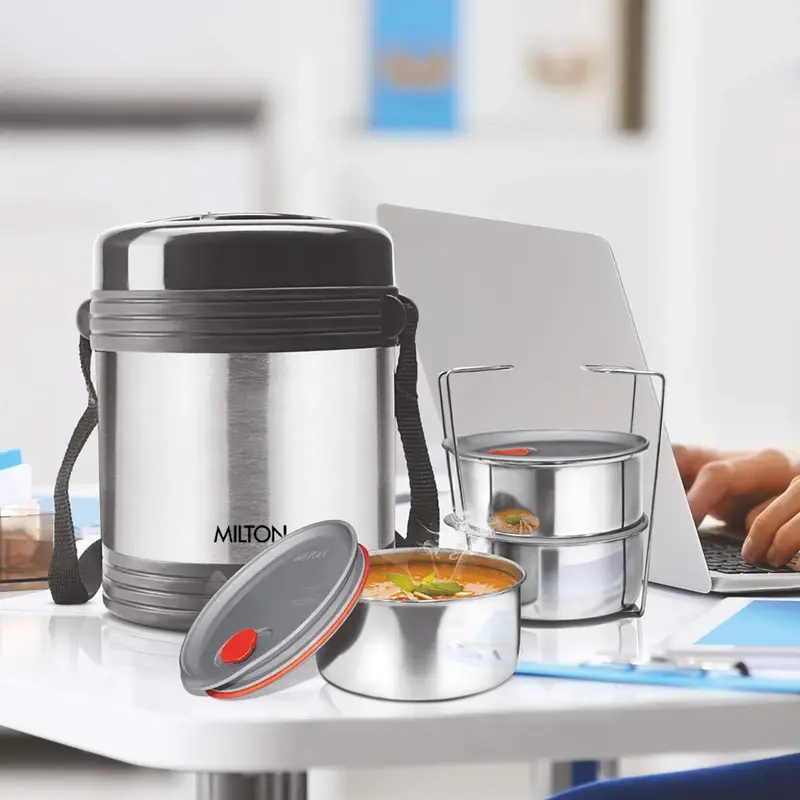 Milton 3-Tier Insulated Stainless Steel Tiffin Carrier