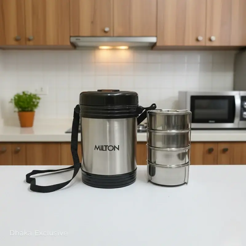 Milton 4-Tier Insulated Stainless Steel Tiffin Carrier
