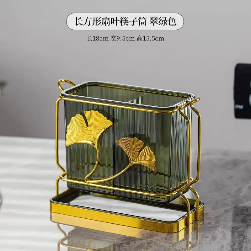 Fiber Plastic spoon holder with metal stand Green 3