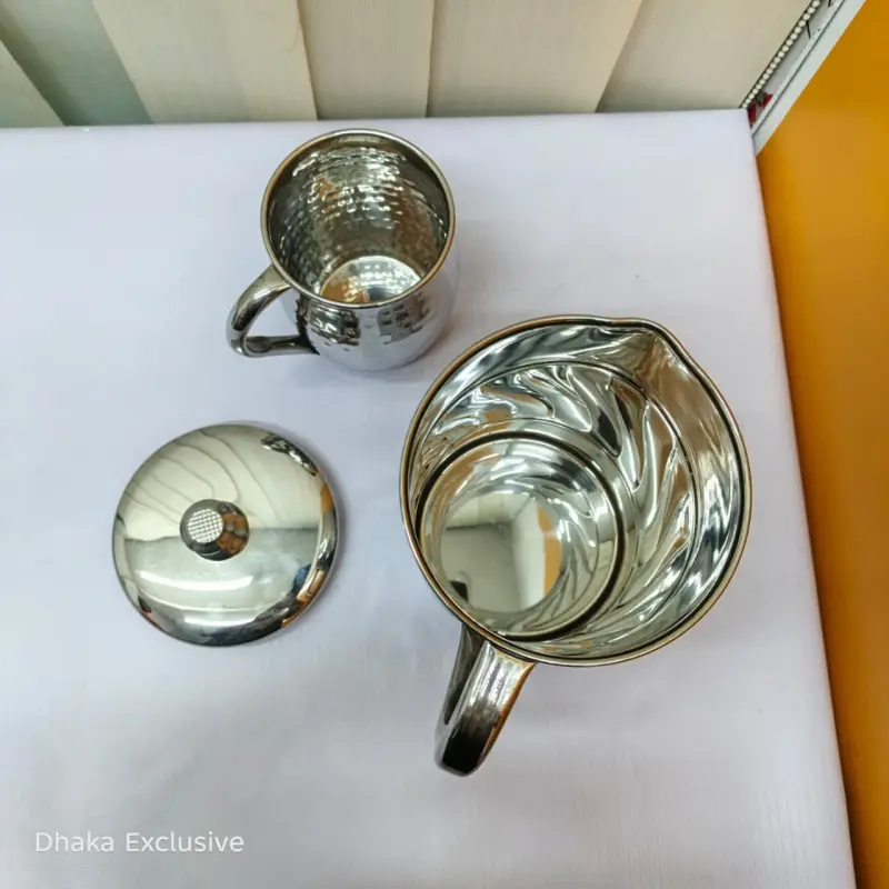 Stainless Steel Water Jug and Mug Set (2pcs)