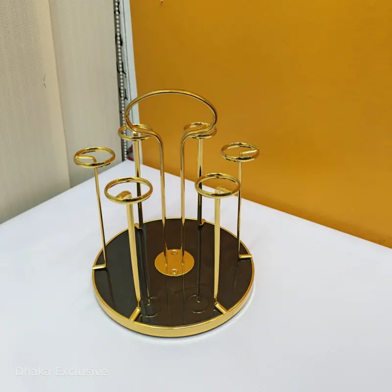 Luxury Golden Metal Glass Holder Rack