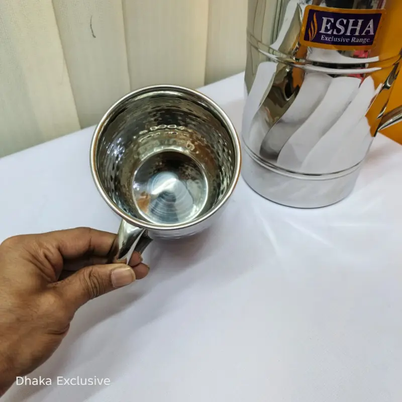 Stainless Steel Water Jug and Mug Set (2pcs)