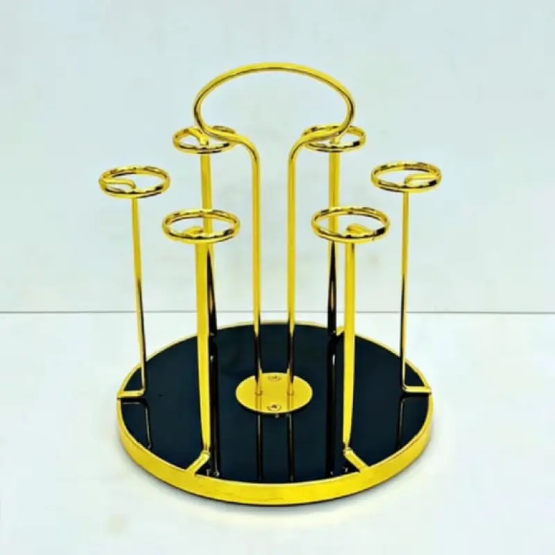 Luxury Golden Metal Glass Holder Rack