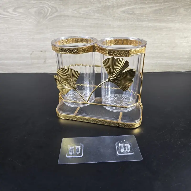 Elegant Cutlery Holder - Gold-Finished Stand