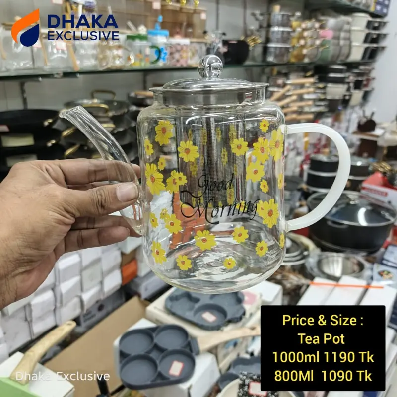 Good Morning Glass Tea Pot with Infuser