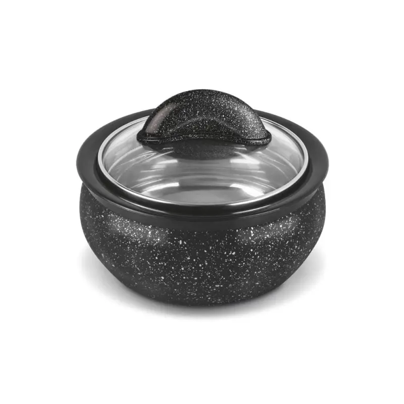 Premium Marble Finish Insulated Hotpot – (Black)