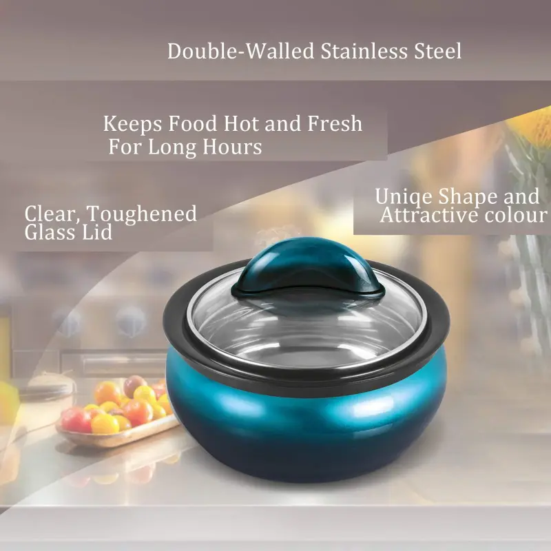 Premium Metallic Blue Insulated Hotpot – (Blue)
