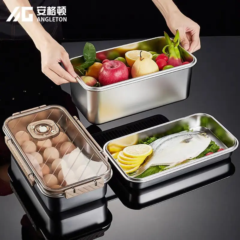 ANGLETON Premium Stainless Steel Vacuum Fresh-Keeping Box (1pcs)