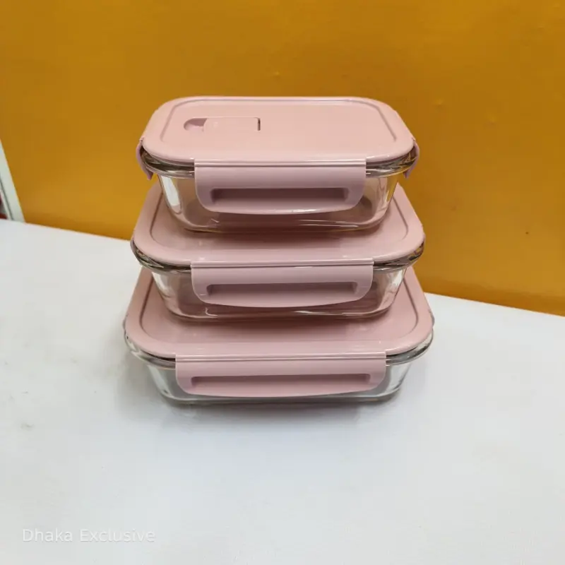 Borosilicate Glass Food Container Set with Airtight Lids