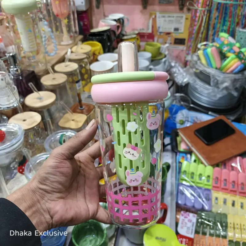 Aesthetic Kawaii Glass Bottle with Infuser